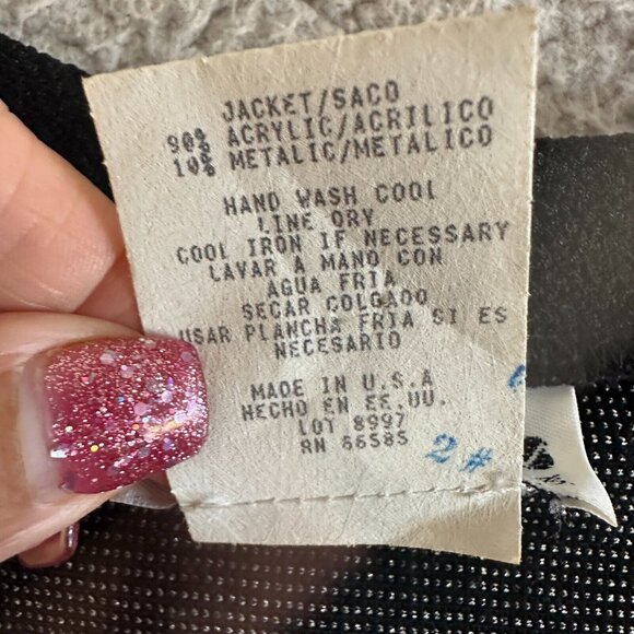 Vintage Metallic Silver Blazer Jacket Built in Top Evening Party 90s - Picture 8 of 16